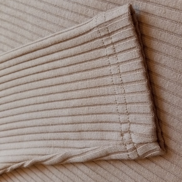 Pumpkin Spice Ribbed Long Sleeve Crewneck Top Relaxed Minimalist Slouchy Active - Picture 11 of 14